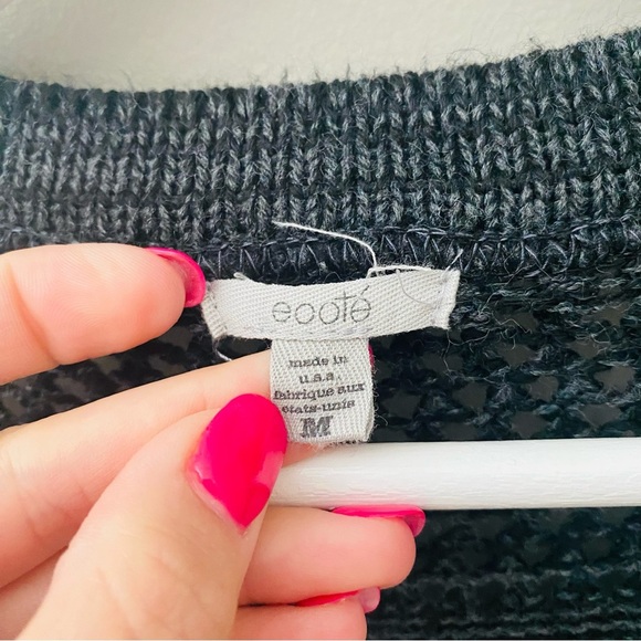 Urban Outfitters Knit Pullover Poncho Charcoal Sz Medium - Picture 4 of 9